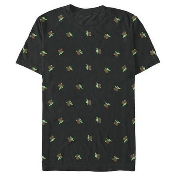 Disney Other - Men S Star Wars: the Mandalorian Grogu Allover Print Graphic Tee Black Large